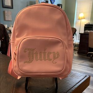 Juicy Couture Light Pink Backpack with Gold Accents